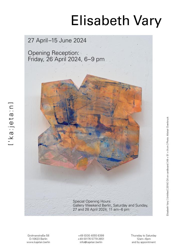 Elisabeth Vary | Galerie kajetan | 27 April – 15 June 2024 | Vernissage: Friday, 26 April 2024, 6–9 pm | Special Opening Hours: Gallery Weekend Berlin, Saturday and Sunday, 27 and 28 April 2024, 11 am–6 pm